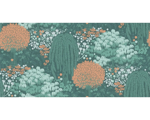 Tapet med trädgårdsmotiv och olika växtarter