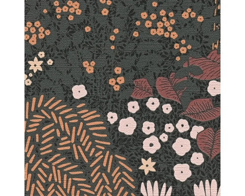 Detaljvy av en matta med blommönster