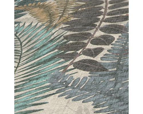 Närbild av en tapet med växtmotiv