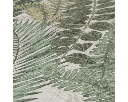 Närbild av en tapet med bladmönster