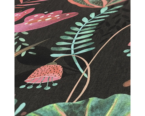 Närbild av en tapet med ett blommönster