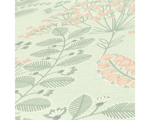 Närbild av en tapet med växtmönster