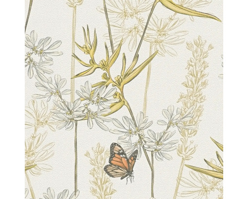 Tapet med blommönster och fjärilsmönster