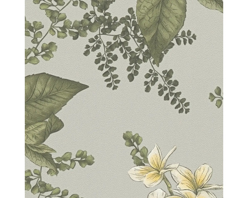 Tapet med blommigt och bladigt mönster