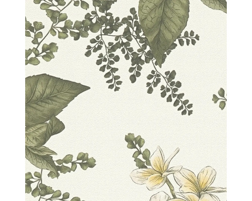 Tapet med blad- och blomstermönster