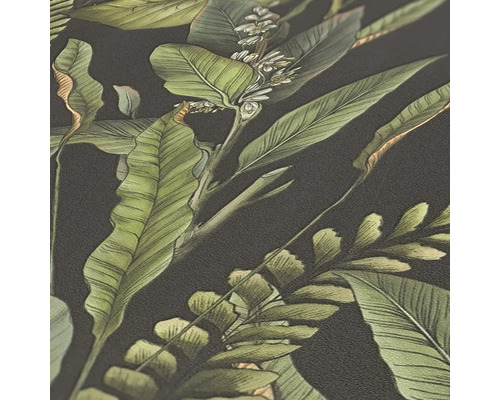 Närbild av en tapet med växtmotiv