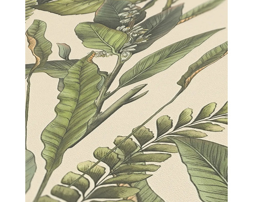 Närbild av en tapet med växtmönster