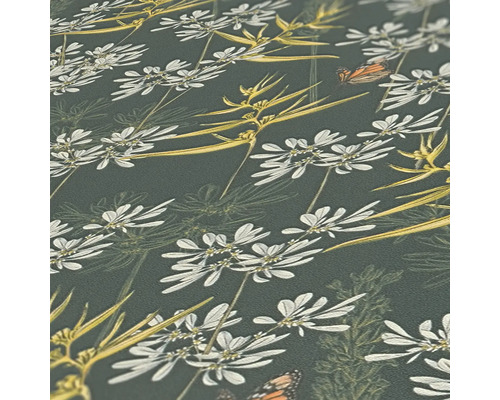 Tapet med växt- och fjärilsmönster