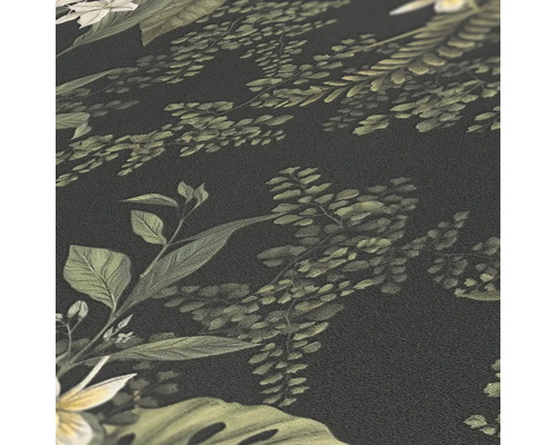 Detaljvy av en tapet med växtmönster