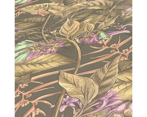 Närbild av en tapet med blommönster