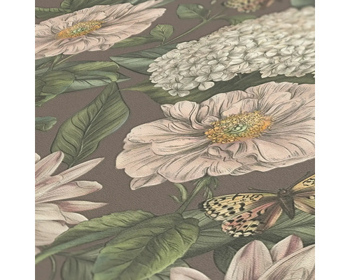 Tapet med blom- och fjärilsmönster