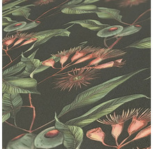 Tapet med botaniskt mönster av blad och blommor