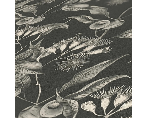 Närbild av en tapet med blommönster