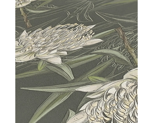 Närbild av en tapet med blommönster