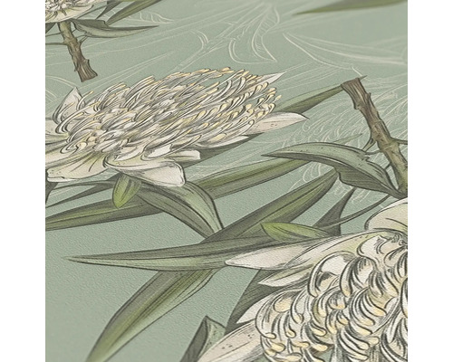 Tapet med blommor och blad