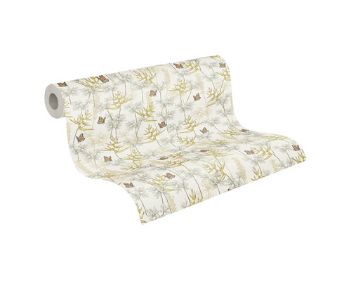 Tapetrulle med växt- och fjärilsmönster