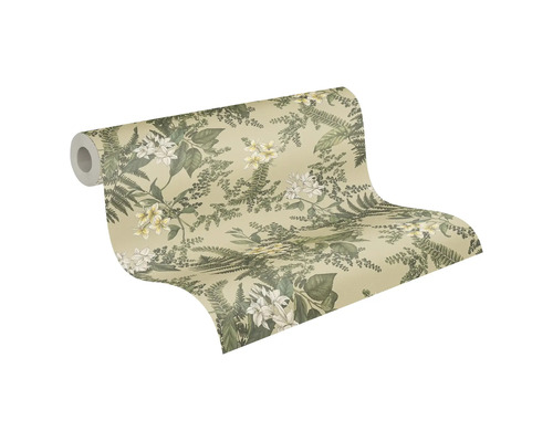 Tapetrulle med blom- och växtmönster