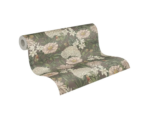 Tapetrulle med blommor och fjärilar