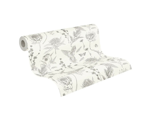 Tapetrulle med fågel- och blommotiv