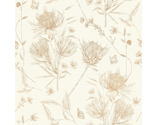 Blommönstrad tapet med Protea-blommor och fjärilar