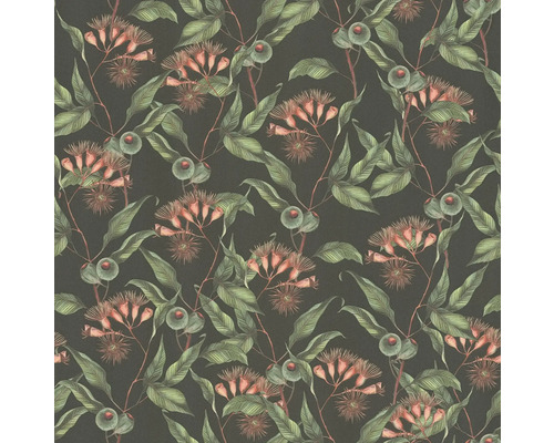 Tapet med blommor och blad