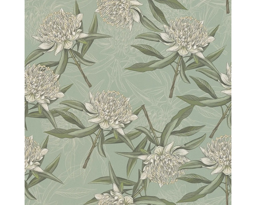 Tapet med blommönster av pioner och blad