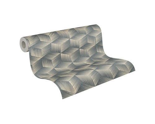 Tapetrulle med geometriskt kubmönster