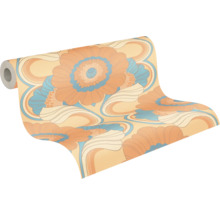 Tapet A.S. CRÉATION Retro blom orange 10,05x0,53m