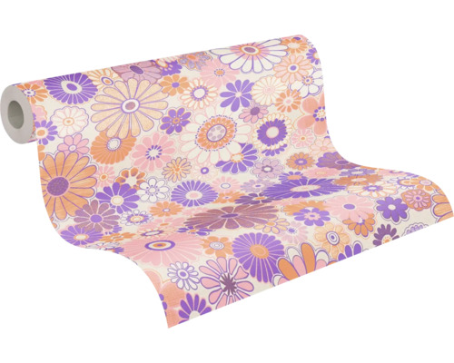 Tapetrulle med blommönster