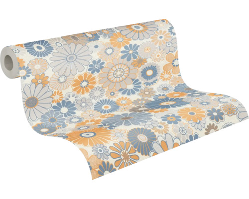 Tapetrulle med blommönster