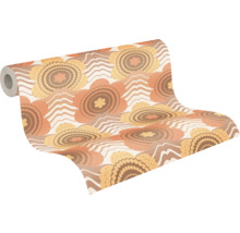 Tapet A.S. CRÉATION Retro blom orange 10,05x0,53m
