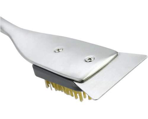 Grillborste av metall med skrapa