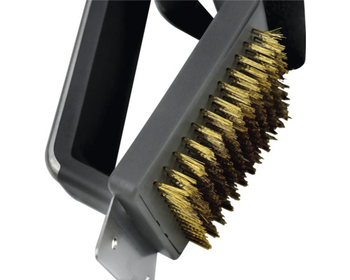 Grillborste med mässingsborst och handtag