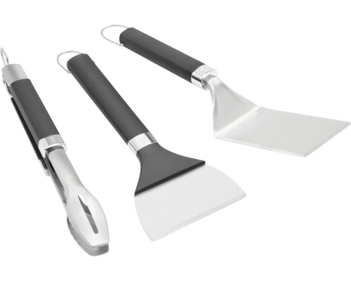 Grillset med grilltång, stekspade och grillskrapa