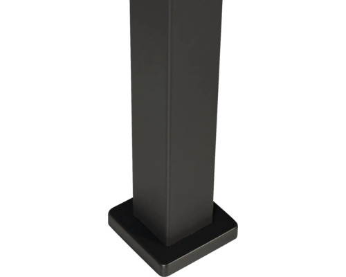 Detalj av en fyrkantig rörbensfästning