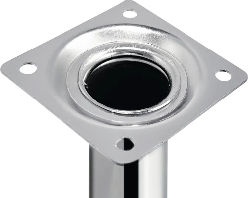 Bordsben av metall med monteringsplatta