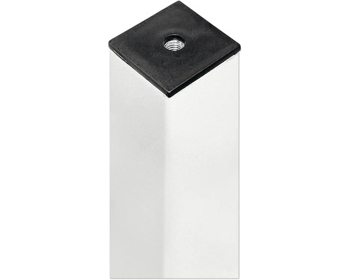 Fyrkantigt möbelben av metall med gänga