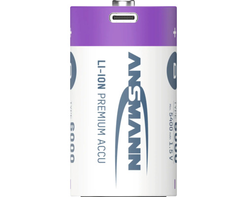 Ansmann D-batteri med USB-anslutning