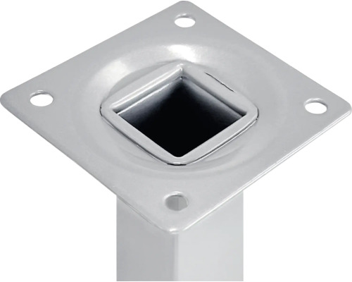 Metallbordsben med fyrkantig monteringsplatta och fyra fästhål