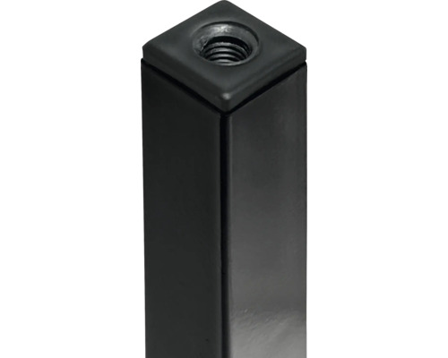 Svart bordsben av metall med gänga