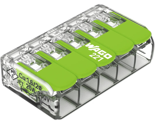 Wago 221 anslutningsklämma för elektriska ledare