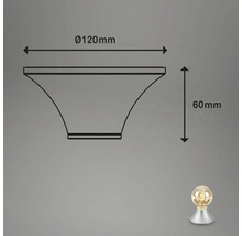 Teknisk ritning av en lampa med måtten diameter 120 millimeter och höjd 60 millimeter