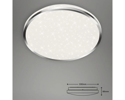 Rund taklampa med stjärnmönster och måttangivelser