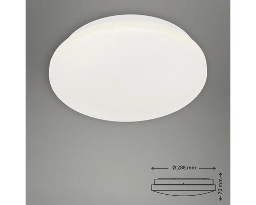 Rund taklampa med måtten diameter 288 millimeter och höjd 70 millimeter