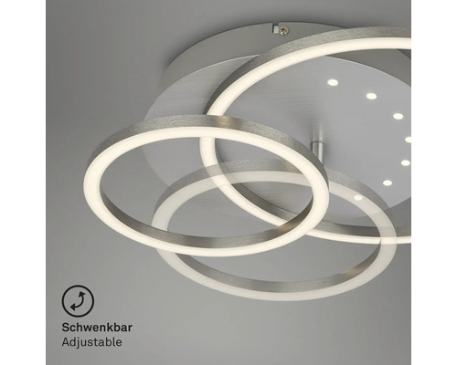 Taklampa med cirkelformade, vridbara element.