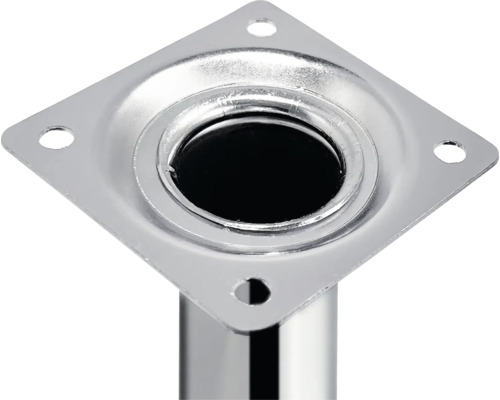 Möbelben av metall med fyrkantig monteringsplatta