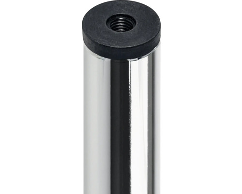 Detaljvy av ett möbelben med gänga och ändplatta