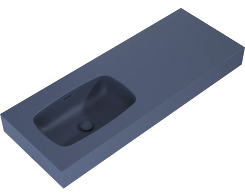 Tvättställ av gjuten mineral med rektangulär form och integrerat handfat