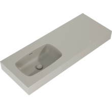 Tvättställ JUNGBORN Decem beige fume matt mineralmarmor förvaringsplats höger 121x12x46 cm