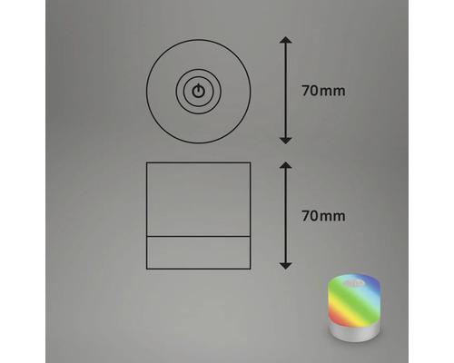 Teknisk ritning av en bordslampa med mått